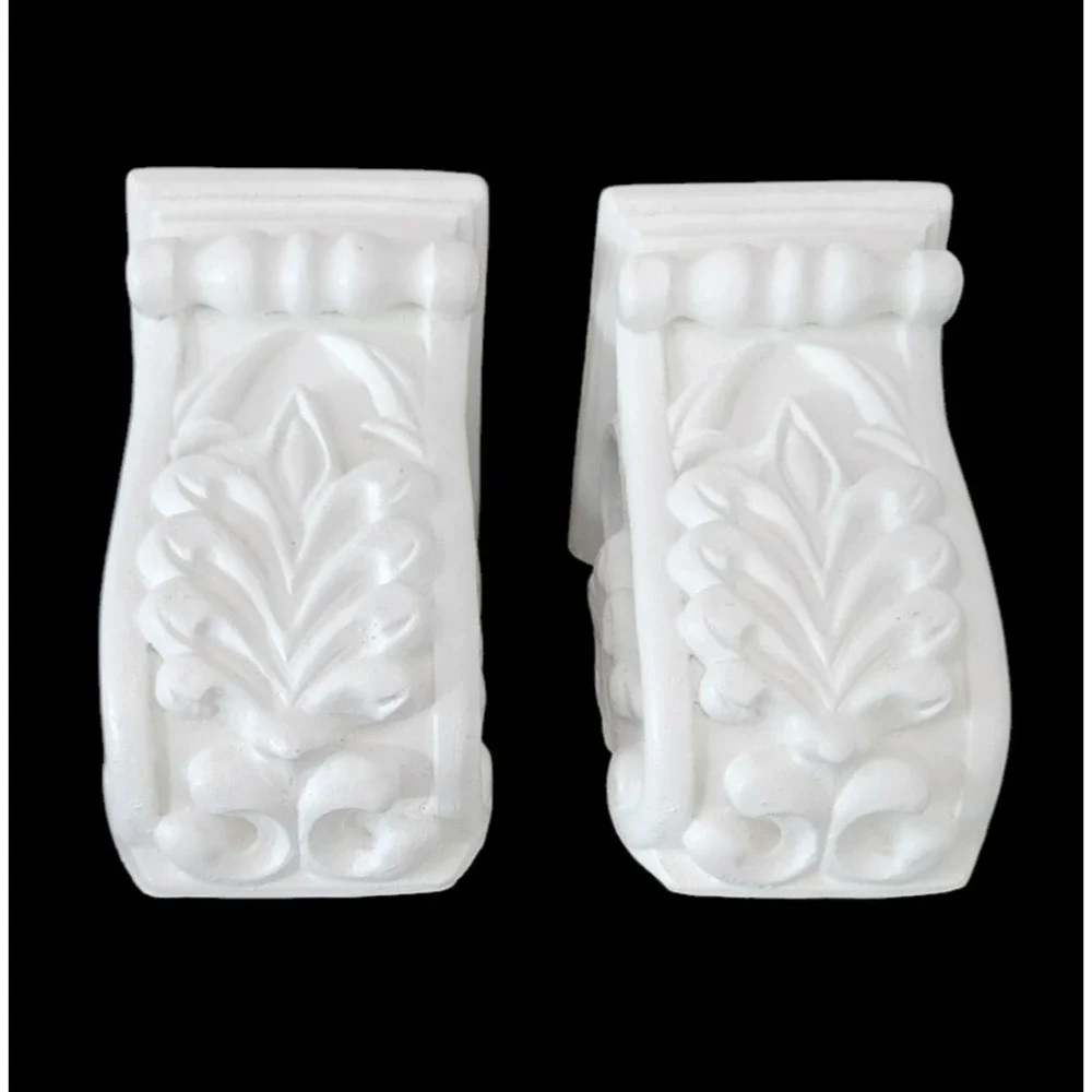 Pair of Drapery Sconce Corbels Curtain Rod Holders Fleur-de-lis French Victorian